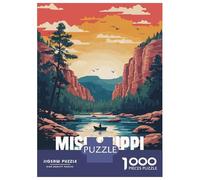 Puzzle Da 1000 Pezzi Per Adolescenti Mississippi River Landscape Puzzle Per Adulti Giocattolo Decorazione Da Parete Modello Da Assemblare Ottimo Regalo Per I Giocatori 52x38cm/1000pcs