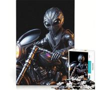 Puzzle da 1000 pezzi per adolescenti, mistero con alieno e motocicletta, gioco rilassante, stimolante da completare, per rafforzare l'amore tra le coppie 38x26cm