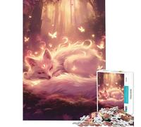 Puzzle da 1000 pezzi per adolescenti mistica volpe bianca gioco rilassante giocattolo avvincente per coltivare la pazienza ottimo regalo sfida impegnativa (dimensioni 38x52cm)