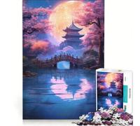 Puzzle da 1000 pezzi per adolescenti, mistico giapponese al chiaro di luna, gioco rilassante, difficile e stimolante, regalo di compleanno, regalo 38x52cm
