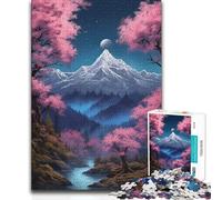 Puzzle da 1000 pezzi per adolescenti, mistico giapponese, chiaro di luna, vacanze, passatempo, regali di compleanno per ragazzi dai 14 anni in su, 50x75cm