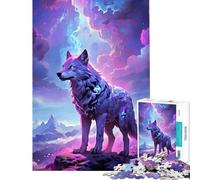 Puzzle da 1000 pezzi per adolescenti mistico lupo montagna cima puzzle da 1000 pezzi giocattolo educativo un'opera d'arte gioco educativo per famiglie (38x52cm)