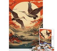 Puzzle da 1000 pezzi per adolescenti Mitologia giapponese Gru Decorazione per la casa Giocattoli Regalo Compleanno Gioco pratico Interazione genitore-figlio Dimensioni 38x26cm