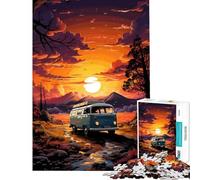 Puzzle da 1000 pezzi per adolescenti modello retrò VW Bus Mountain Ride divertente attività da fare a casa regalo per donne giochi rilassanti adatti a partire dai 14 anni 38x26cm