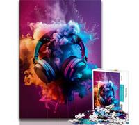 Puzzle da 1000 pezzi per adolescenti moderni e colorati con cuffie Splash 1000 pezzi per adulti regali presente e regalo per amanti o amici (26x38cm)