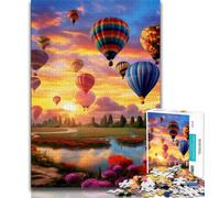 Puzzle da 1000 pezzi per adolescenti, mongolfiere colorate, giocattoli avvincenti per stimolare l'intelligenza cerebrale, regalo di compleanno, regali, arte murale (75x50cm)