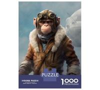 Puzzle Da 1000 Pezzi Per Adolescenti Monkey As A Pilot Puzzle Per Adulti Gioco Rompicapo Analisi E Logica Aiuta Ad Allenare Il Cervello 52x38cm/1000pcs
