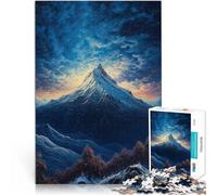 Puzzle da 1000 pezzi per adolescenti Montagna con un bellissimo cielo notturno Analisi e logica con poster abbinato e foglio di quiz 38x26cm