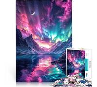 Puzzle da 1000 pezzi per adolescenti Montagna dell'aurora boreale Allena il tuo cervello e le tue mani Decorazioni e regali unici per la casa 38x26cm