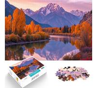 Puzzle da 1000 pezzi per adolescenti Montagne autunnali al lago Nature Sfida difficile Ogni pezzo è unico - Gioco divertente e stimolante per tutta la famiglia 38x26cm