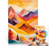 Puzzle da 1000 pezzi per adolescenti Montagne calde autunnali giochi divertenti per famiglie Collezione di artisti, Belle arti 52x38cm