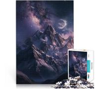 Puzzle da 1000 pezzi per adolescenti Montagne mistiche illuminate dalla luna Assemblaggio del modello Gioco educativo per compleanno e Natale 75x50cm
