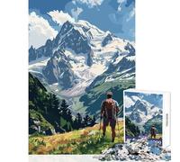 Puzzle da 1000 pezzi per adolescenti Monte Bianco Francia decorazione per la casa giocattoli ottimo regalo per giochi di famiglia collezione di artisti belle arti dimensioni 38x26cm