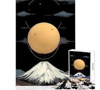Puzzle da 1000 pezzi per adolescenti Monte Fuji e sole Arte digitale Decorazione per la casa Giocattoli Regalo Compleanno Gioco pratico con poster abbinato e foglio di quiz Dimensioni 50x75cm