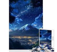 Puzzle da 1000 pezzi per adolescenti Monte Fuji,Giappone,città illuminata nel cielo notturno,giocattolo educativo,idee regalo,gioco pratico,lista dei desideri con Babbo Natale,dimensioni 50x75cm