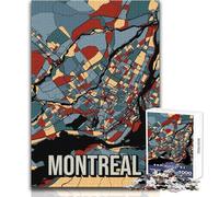 Puzzle da 1000 pezzi per adolescenti, Montreal, Canada, mappa della città color terra, giocattoli artistici, giochi educativi, regalo di compleanno, regali di Babbo Natale segreto, dimensioni 38x26cm