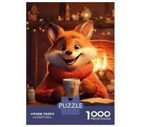 Puzzle Da 1000 Pezzi Per Adolescenti Morning Cute Fox Christmas Puzzle Giocattolo Decorazione Da Parete Sfida Difficile Regalo Di Compleanno, Regali, 38x26cm/1000pcs