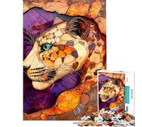 Puzzle da 1000 pezzi per adolescenti mosaico leopardato puzzle per adulti gioco rilassante per migliorare la memoria ideale per compleanni e Natale (dimensioni 38x26cm)