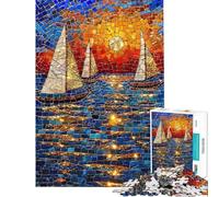 Puzzle da 1000 pezzi per adolescenti mosaico marittimo con tramonto puzzle per adulti giocattolo decorativo da parete per rievocare ricordi regalo di compleanno (dimensioni 50x75cm)