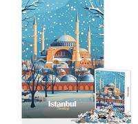 Puzzle da 1000 pezzi per adolescenti Moschea di Istanbul in inverno Giocattoli fai da te Ottimi regali e giocattoli Giochi rilassanti Decompressione intellettuale Dimensioni 38x26cm