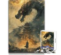 Puzzle da 1000 pezzi per adolescenti, motivo: antico drago cinese, divertimento in famiglia e serata di giochi, modello di assemblaggio, ottimo regalo, dimensioni: 38x52cm