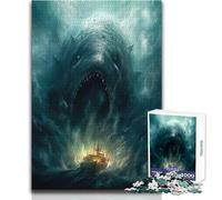 Puzzle da 1000 pezzi per adolescenti, motivo: balena fantasma, accogliente e rilassante, divertimento per il tempo libero, vestibilità perfetta, alta precisione, dimensioni: 38x52cm