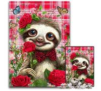 Puzzle da 1000 pezzi per adolescenti, motivo: bradipo rosa, puzzle in legno, giochi, giocattoli, regalo, per migliorare l'amore tra coppie dai 14 anni in su, 50x75cm