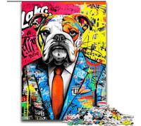 Puzzle da 1000 pezzi per adolescenti, motivo: Bulldog Doodle, antistress, sfida difficile, regali di Babbo Natale segreto per bambini dai 14 anni in su (dimensioni 50x75cm)