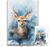 Puzzle da 1000 pezzi per adolescenti, motivo: capriolo, accogliente e rilassante, divertimento per il tempo libero, vestibilità perfetta, giocattolo di alta precisione, dimensioni: 38x26cm