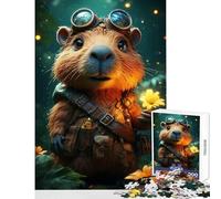 Puzzle da 1000 pezzi per adolescenti motivo: castoro steampunk con fiore giocattolo decorazione da parete regalo di compleanno gioco pratico interessante riduzione dello stress dimensioni: 38x26cm