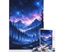 Puzzle da 1000 pezzi per adolescenti motivo: "Crepuscolo incantato nella foresta mistica" giocattolo da parete regalo di compleanno per attività divertenti e educative a casa dimensioni: 38x52cm