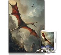 Puzzle da 1000 pezzi per adolescenti, motivo: dinosauri, pterodattili, rilassante, per il tempo libero, preciso, ad incastro, di precisione, dimensioni: 50x75cm