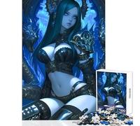 Puzzle da 1000 pezzi per adolescenti motivo: donna guerriera fantasy dark ragazza anime giocattolo decorazione da parete ottimo regalo per giochi impossibili difficile da completare (50x75cm)
