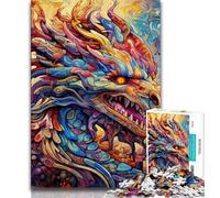 Puzzle da 1000 pezzi per adolescenti, motivo: draghi volanti, 1000 pezzi per adulti, antistress, sfida difficile, regali di Babbo Natale segreto (dimensioni 75x50cm)