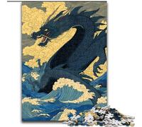 Puzzle da 1000 pezzi per adolescenti, motivo: drago giapponese, per età pari o superiore a 14 anni, decorazione per la casa come regalo per tutta la famiglia e gli amici (dimensioni 26x38cm)