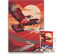 Puzzle da 1000 pezzi per adolescenti, motivo: falco che vola, perfetto, calmo e rilassante, hobby, gioco pulito e coerente, dimensioni: 50x75cm