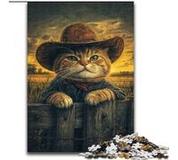 Puzzle da 1000 pezzi per adolescenti, motivo: fattoria e gatto, per 14+ anni, gioco stimolante come regalo per tutta la famiglia e gli amici (dimensioni: 50x75cm)