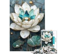 Puzzle da 1000 pezzi per adolescenti motivo fiore di loto Kintsugi decorazione per la casa giocattoli arte da parete regalo di compleanno e unico (38x52cm)