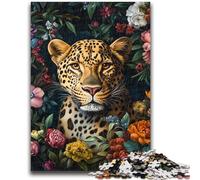 Puzzle da 1000 pezzi per adolescenti, motivo: fiori e leopardi, puzzle per adulti, antistress, per ammazzare il tempo in casa, per migliorare l'amore tra coppie (50x75cm)