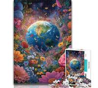 Puzzle da 1000 pezzi per adolescenti, motivo: fiori e terra, per adulti e adolescenti, lista dei desideri con Babbo Natale per età 14 anni, 50x75cm