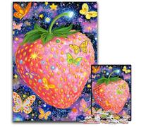Puzzle da 1000 pezzi per adolescenti, motivo: fragole, in legno, ideale come regalo per la casa, giocattolo stimolante per tutta la famiglia, perfetto per le serate di gioco, 50x75cm
