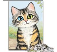 Puzzle da 1000 pezzi per adolescenti, motivo: gatto, per età pari o superiore a 14 anni, come regalo per tutta la famiglia e gli amici (dimensioni 26x38cm)