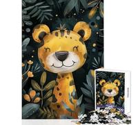 Puzzle da 1000 pezzi per adolescenti motivo: giaguaro acquerello giocattolo educativo ottimo regalo per giochi rompicapo con pezzi completamente interconnessi di forma casuale dimensioni 38x52cm