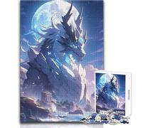 Puzzle da 1000 pezzi per adolescenti, motivo: "Il pericolo dei draghi", anime, accogliente, rilassante, per interni, tempo libero, giocattolo di precisione avanzato, dimensioni: 38x26cm