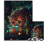 Puzzle da 1000 pezzi per adolescenti, motivo leopardo della giungla, ideale come regalo per la casa, giocattolo stimolante per tutta la famiglia, perfetto per le serate di gioco, 26x38cm
