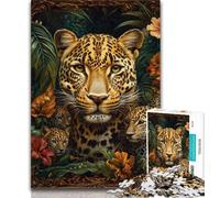 Puzzle da 1000 pezzi per adolescenti motivo leopardo della giungla per adulti e adolescenti perfetto per le serate di gioco giocattolo colorato per la casa regalo (26x38cm)