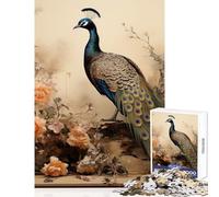 Puzzle da 1000 pezzi per adolescenti motivo natura morta con pavone decorazione da parete opera d'arte regalo giochi rilassanti con pezzi completamente interconnessi e di forma casuale 38x26cm