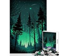Puzzle da 1000 pezzi per adolescenti motivo: notti nella foresta verde decorazione da parete regalo di compleanno per giochi educativi divertenti attività a casa dimensioni: 38x26cm