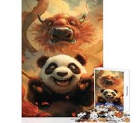 Puzzle da 1000 pezzi per adolescenti motivo panda guerriero samurai giocattolo decorazione da parete regalo di compleanno gioco pratico collezione di artisti belle arti dimensioni 50x75cm