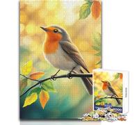 Puzzle da 1000 pezzi per adolescenti, motivo: pettirosso, accogliente, rilassante, per il tempo libero al chiuso, con taglio di precisione avanzato, dimensioni: 38x52cm